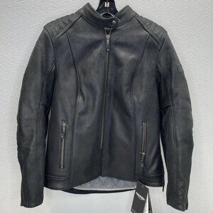 NEW TRIUMPH Women’s Roxbury Leather Motorcycle Jacket Size XL Black
